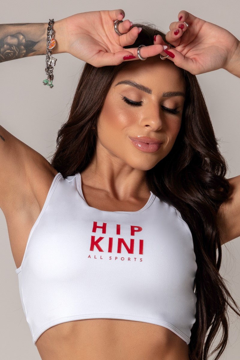 Hipkini - Top Ambition Branco com Silk Vermelho - 33330425