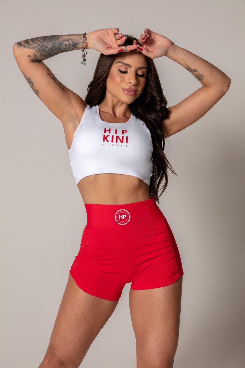 Hipkini - Top Ambition Branco com Silk Vermelho - 33330425