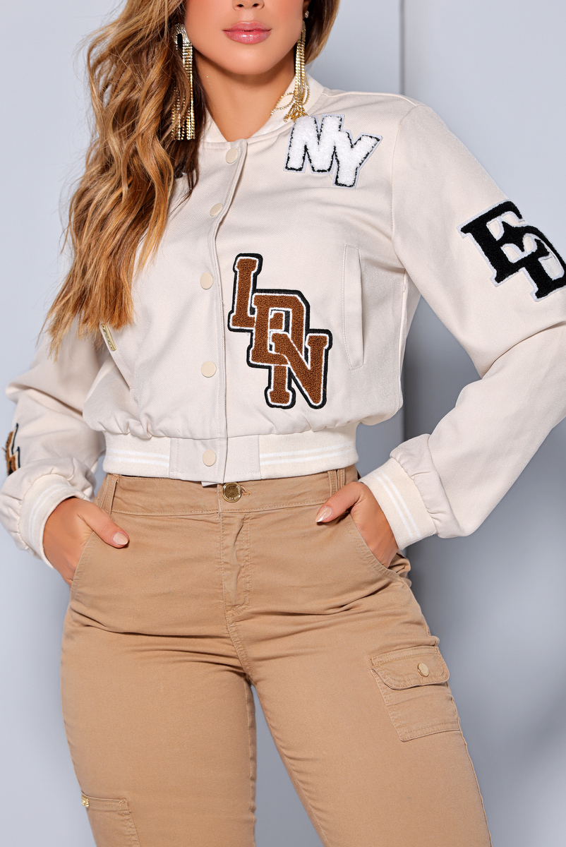 Pit Bull Jeans - Beige Pit Bull Bomber Jacket - 83223