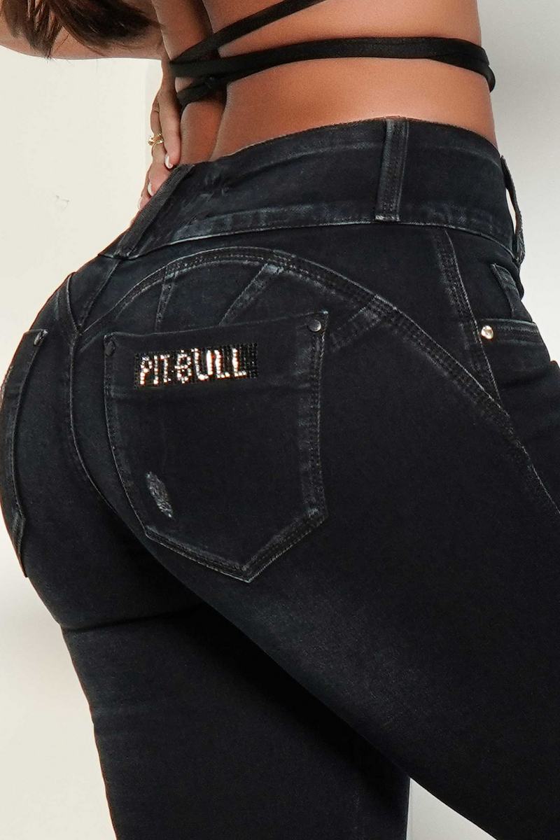 Pit Bull Jeans - Black Pit Bull Skinny Pants - 69116