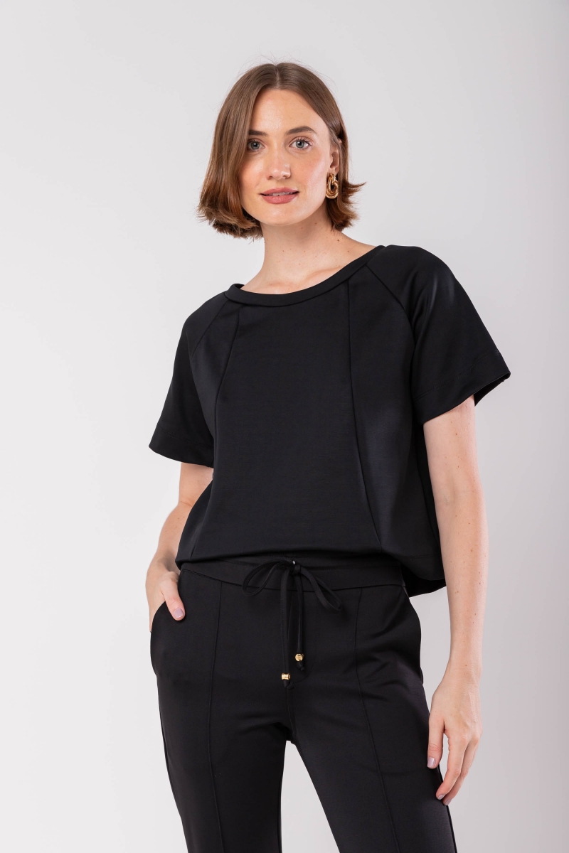 Hidrogênio - RAGLAN BLOUSE WITH SHORT SLEEVES BLACK - 19969001