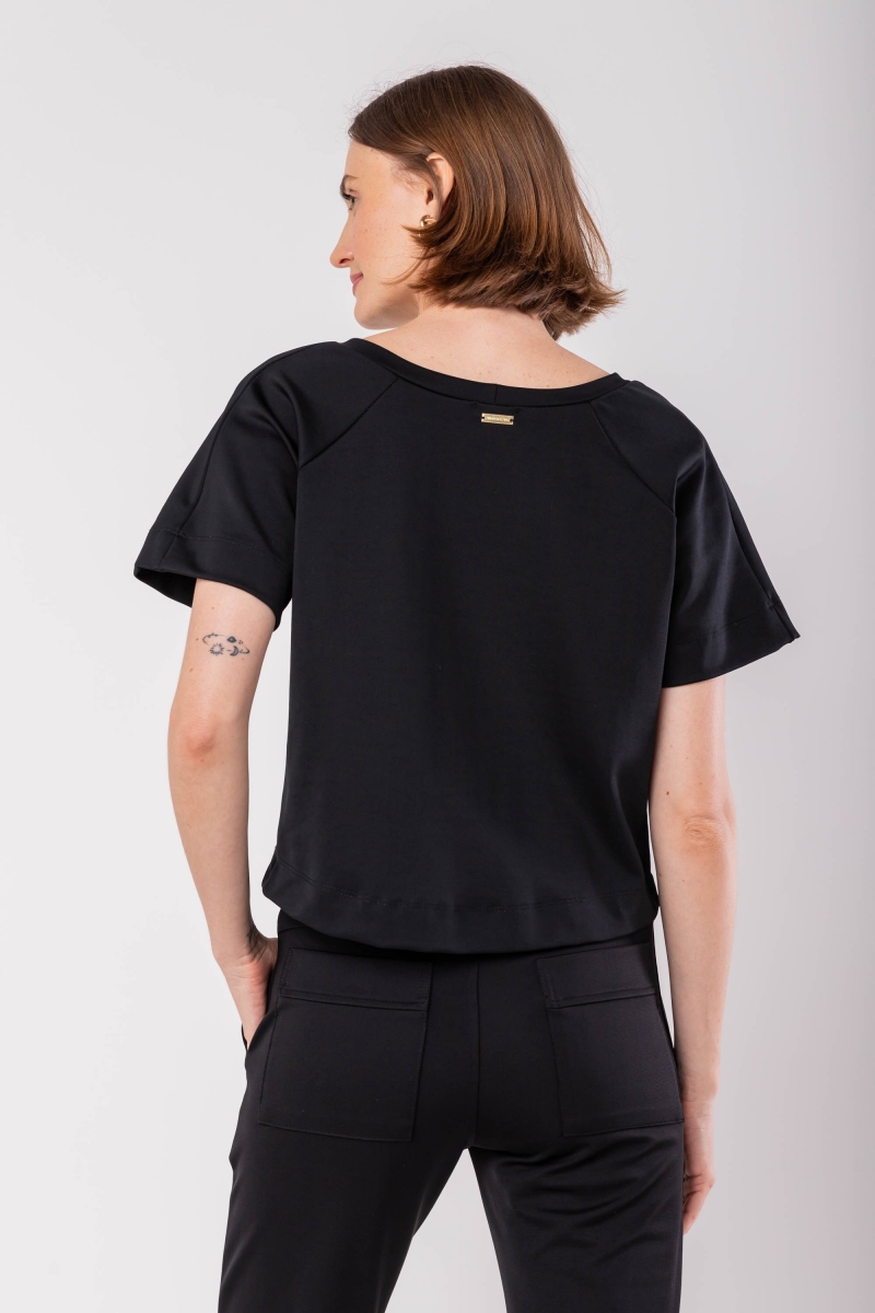 Hidrogênio - RAGLAN BLOUSE WITH SHORT SLEEVES BLACK - 19969001