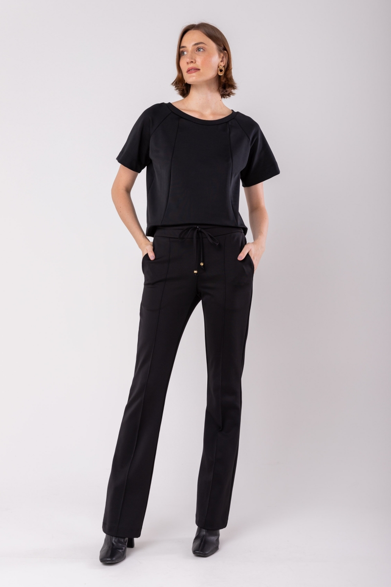 Hidrogênio - STRAIGHT PANTS WITH CHANNEL AND ROLLER FERNANDA BLACK - 19968493