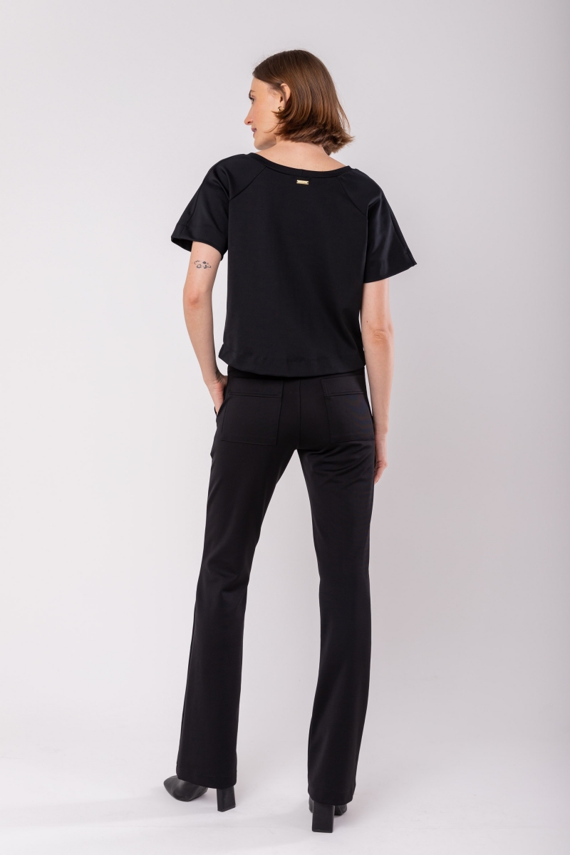 Hidrogênio - STRAIGHT PANTS WITH CHANNEL AND ROLLER FERNANDA BLACK - 19968493