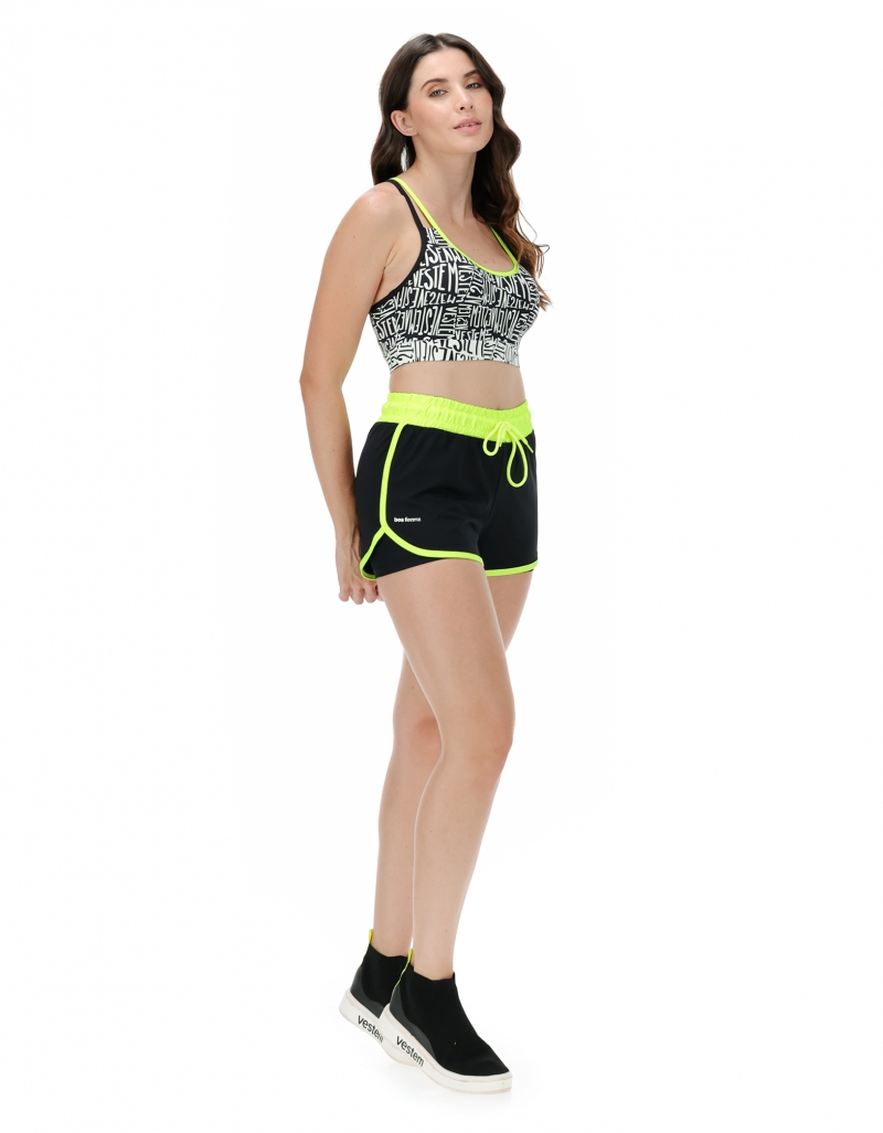 Vestem - Conjunto Top e Shorts Luiza Logom. Mini Preto e Branco - CJ38.E1102