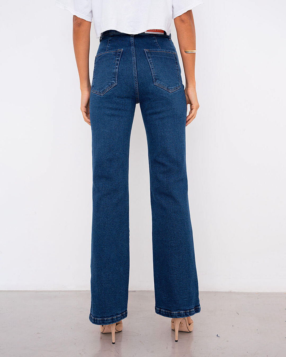 Alcance Jeans - Calça Alcance Jeans Flare Azul Médio - 08149AZMED