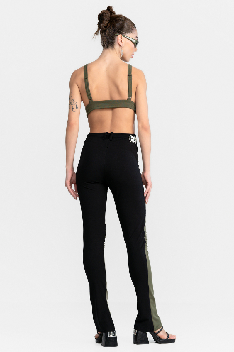 Labellamafia - Labellamafia Black and Green Streetwear Pants - 32464