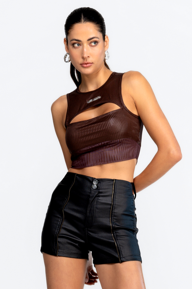 Labellamafia - Labellamafia Brown Evening Top - 32482