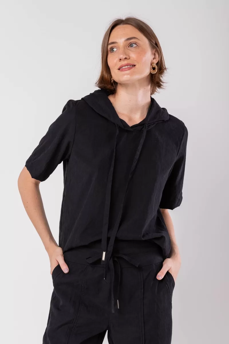 Hidrogênio - BLACK HOODED BLOUSE - 19941001 Hidrogênio - BLACK HOODED BLOUSE - 19941001