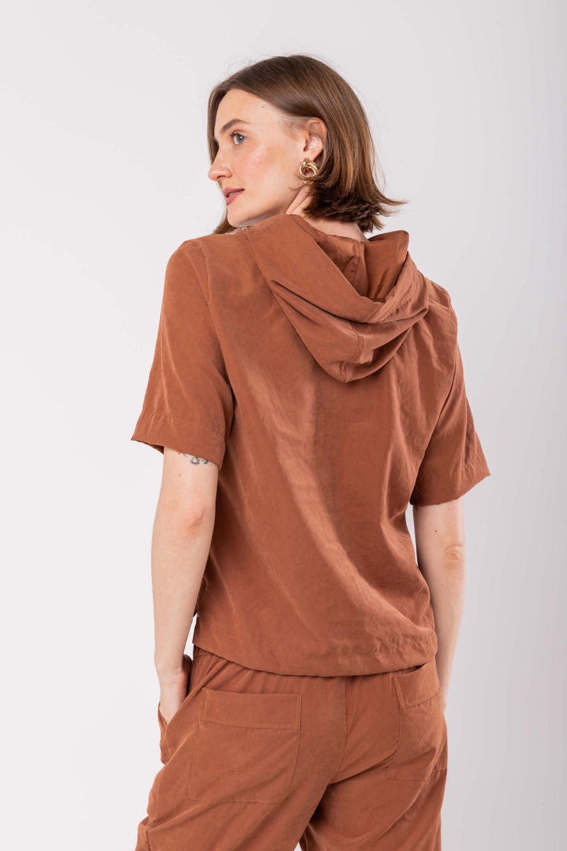 Hidrogênio - BROWN HOODED BLOUSE - 19941031