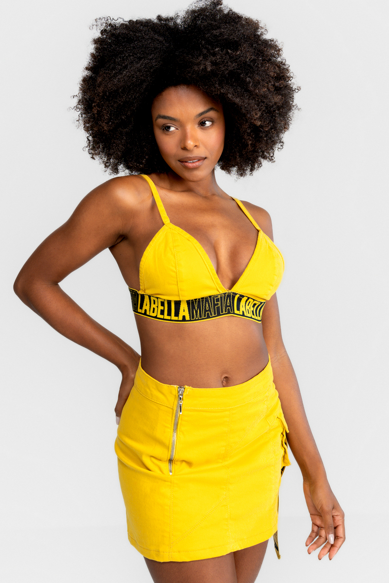 Labellamafia - Top Jeans Amarelo Labellamafia - 31425