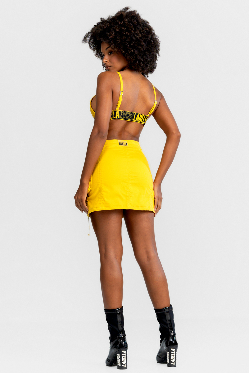 Labellamafia - Labellamafia Yellow Jeans Skirt - 31412