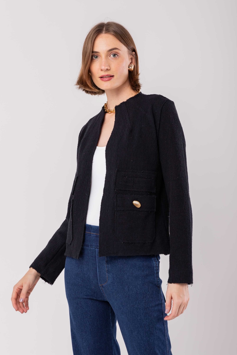 Hidrogênio - THREAD JACKET WITH POCKETS BLACK - 19980001