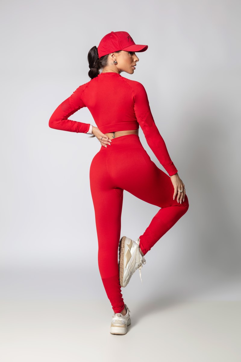 Hipkini - Cropped JTC Seamless Red Long Sleeve - 33330530