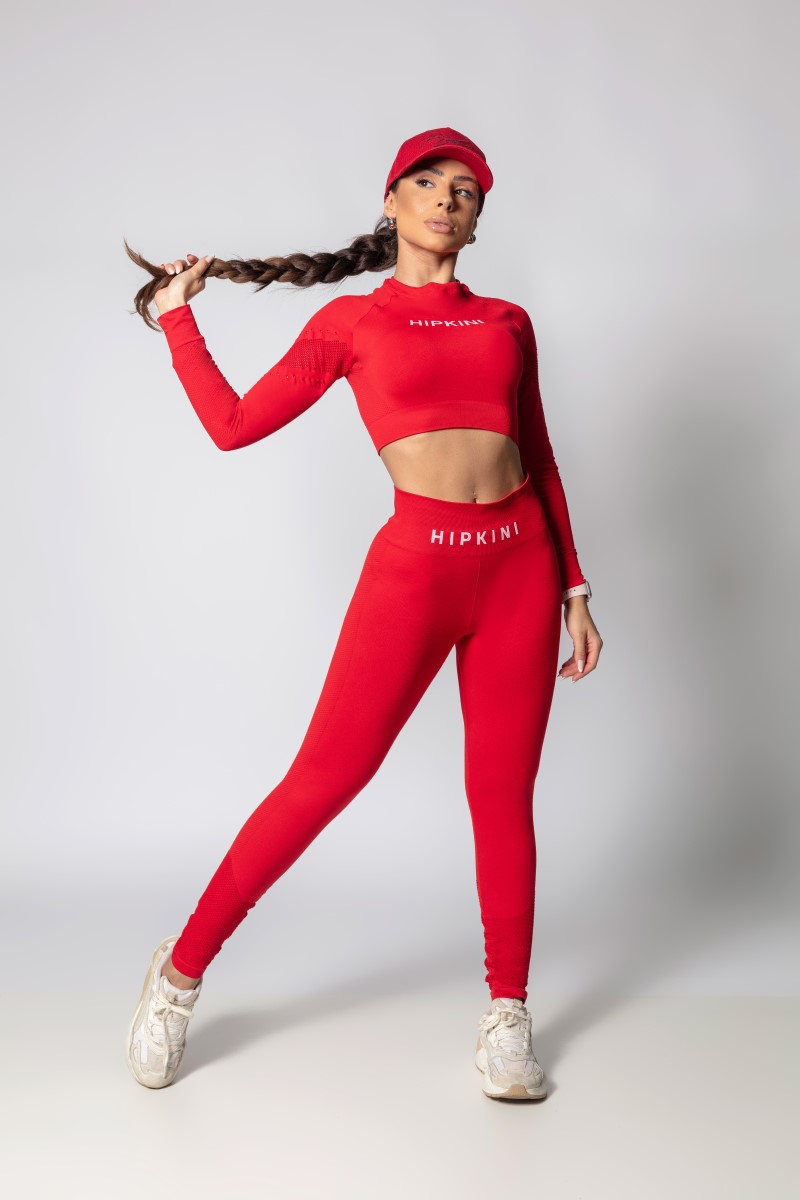 Hipkini - Cropped JTC Seamless Red Long Sleeve - 33330530