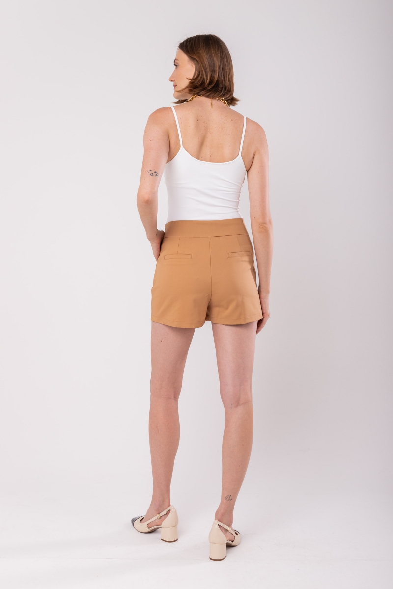 Hidrogênio - SHORTS SKIRT WITH BUTTON AND POCKET CARAMEL TAILOR - 19966029