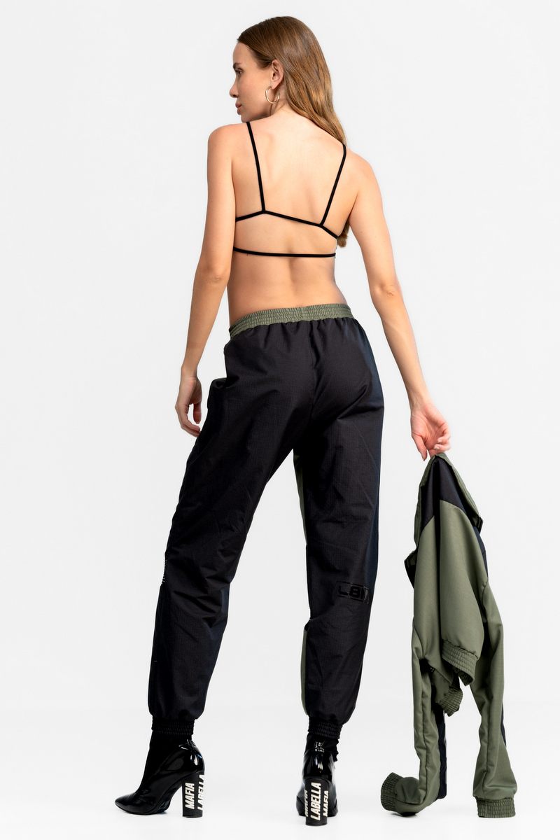 Labellamafia - Labellamafia Black and Green Streetwear Pants - 32460