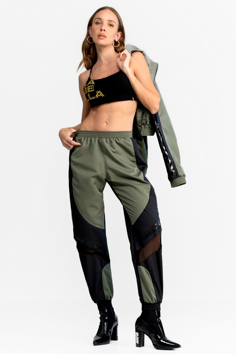 Labellamafia - Labellamafia Black and Green Streetwear Pants - 32460