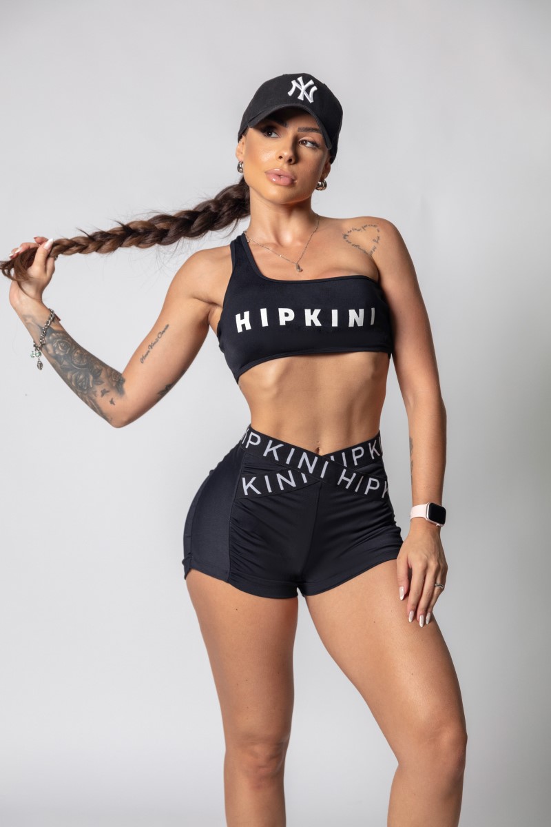 Hipkini - Shorts JTC Preto com Drapeado - 33330495