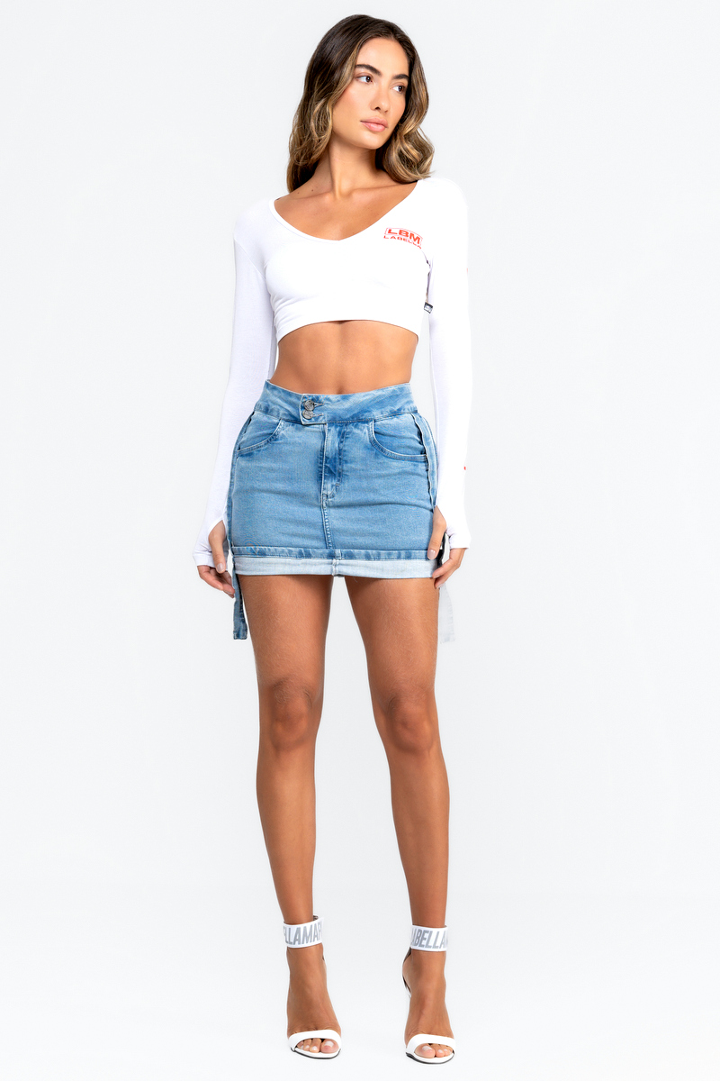 Labellamafia - Labellamafia Blue Denim Jeans Skirt - 31409