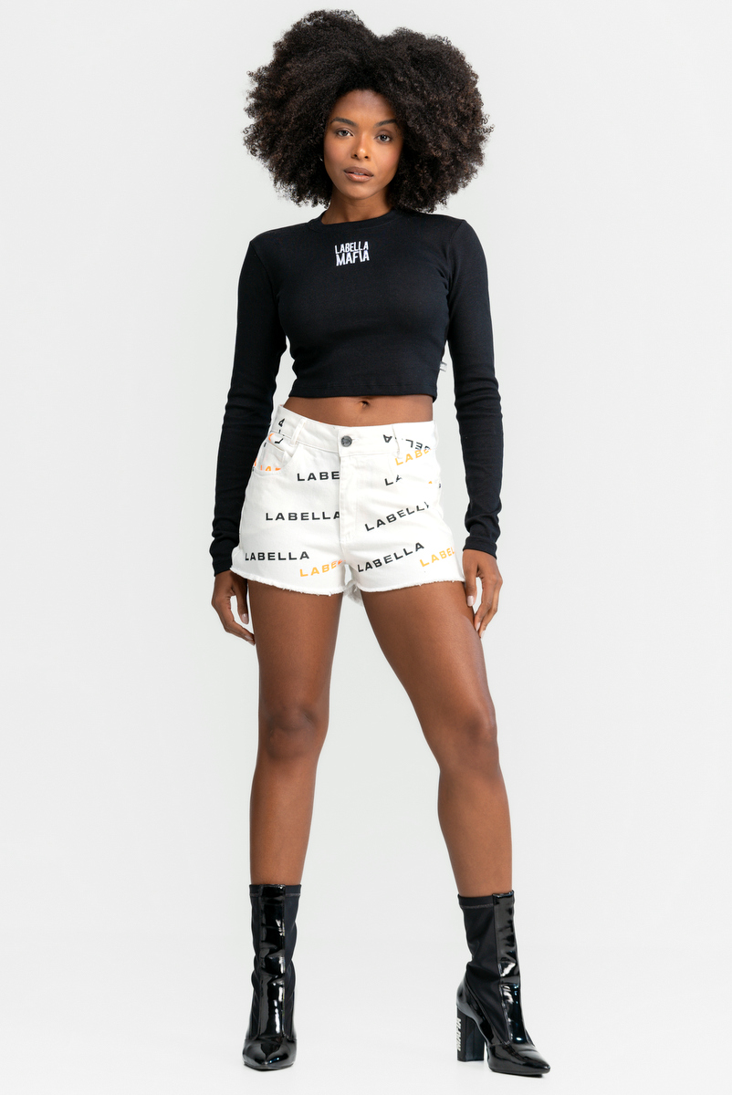 Labellamafia - Labellamafia White Denim Shorts - 31627