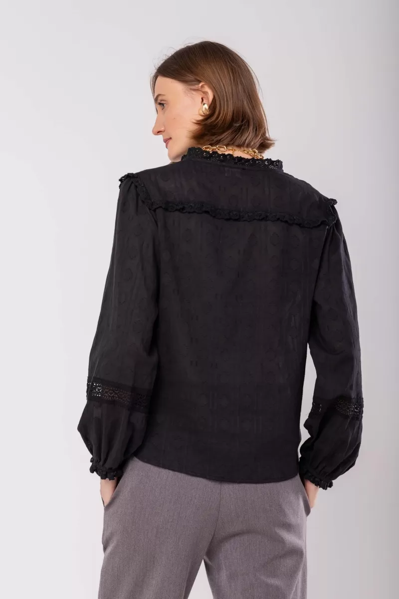 Hidrogênio - BOHO BLOUSE WITH LACE BLACK - 19951001 Hidrogênio - BOHO BLOUSE WITH LACE BLACK - 19951001
