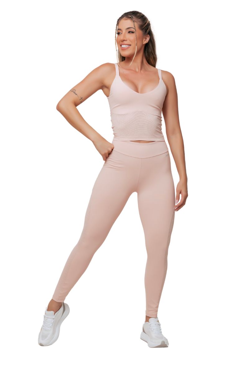 Garotafit - Conjunto Petra Rosa Pele - FCS331RP