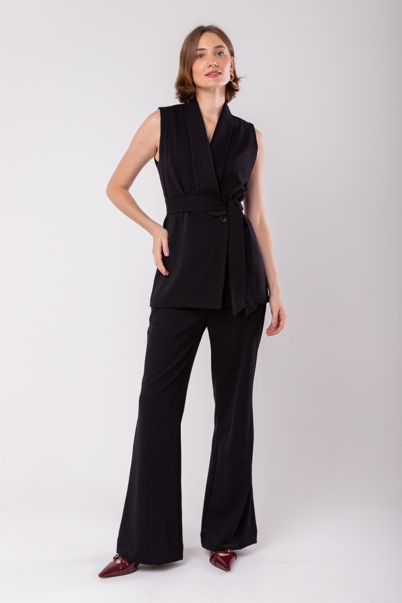 Hidrogênio - BLACK PEONIA STRAIGHT TROUSERS - 19909001