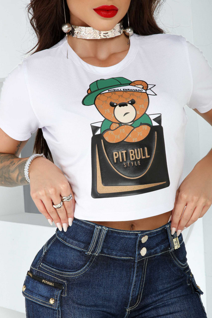 Pit Bull Jeans - Cropped Branco Pit Bull - 80994