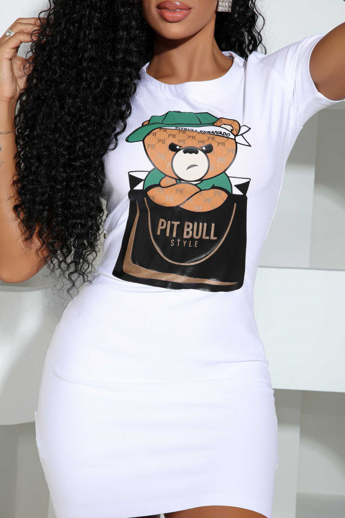 Pit Bull Jeans - Vestido T-Shirt Branco Pit Bull - 80995