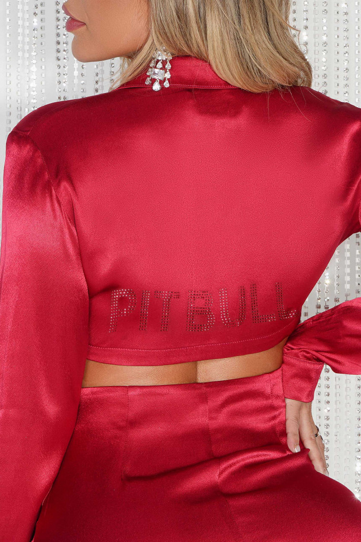 Pit Bull Jeans - Pink Pit Bull Long Sleeve Shirt Dress - 69204