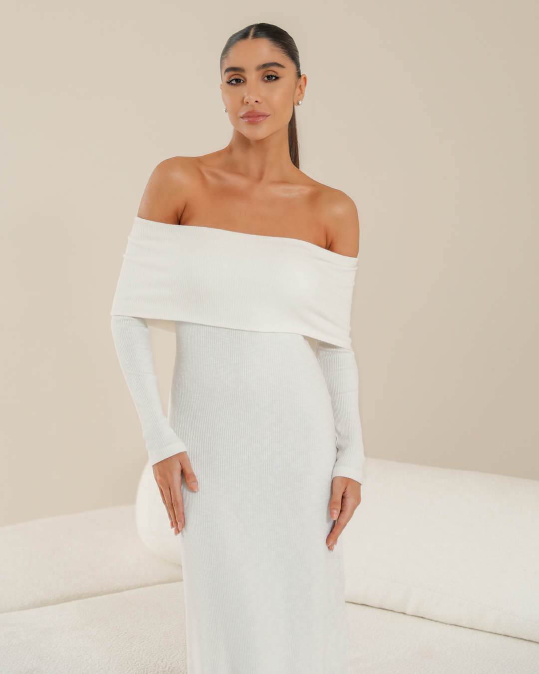 Dot Clothing - Dress Dot Clothing Long Shoulder to Shoulder Offwhite - 2345OFF