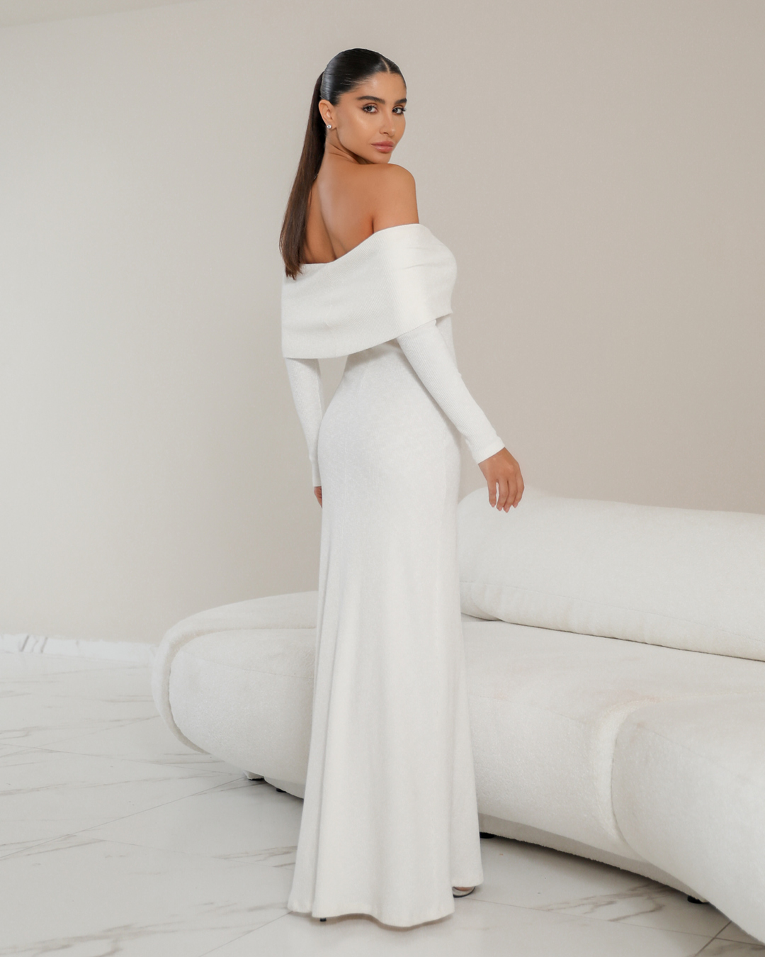 Dot Clothing - Dress Dot Clothing Long Shoulder to Shoulder Offwhite - 2345OFF