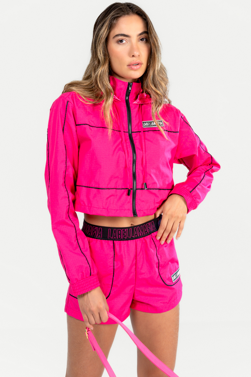 Labellamafia - Labellamafia Pink Seets Jacket and Shorts Set - 32888