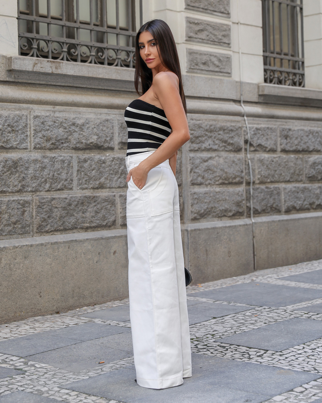 Dot Clothing - Calça Dot Clothing Pantalona Offwhite - 2341OFF