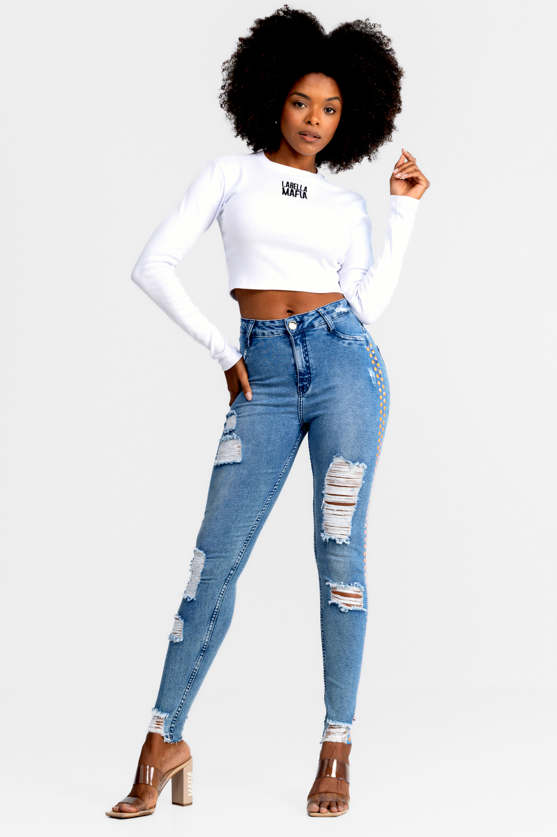 Labellamafia - Labellamafia Blue Denim Jeans Pants - 31644