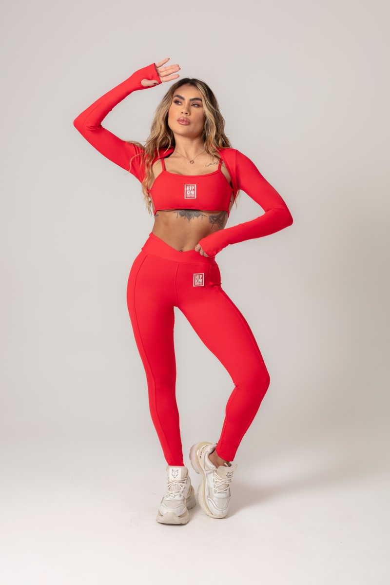 Hipkini - Top Workout Vermelho com emborrachado - 33330543