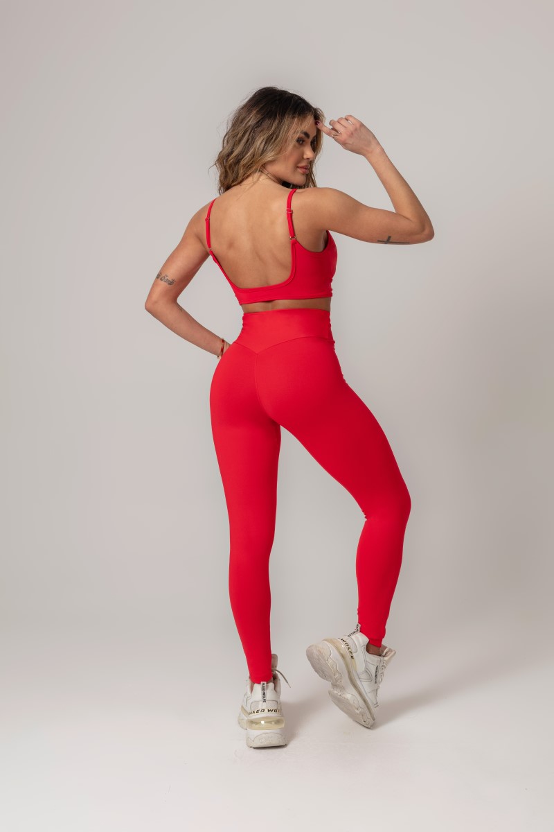 Hipkini - Legging Workout Vermelha com Silk - 33330547