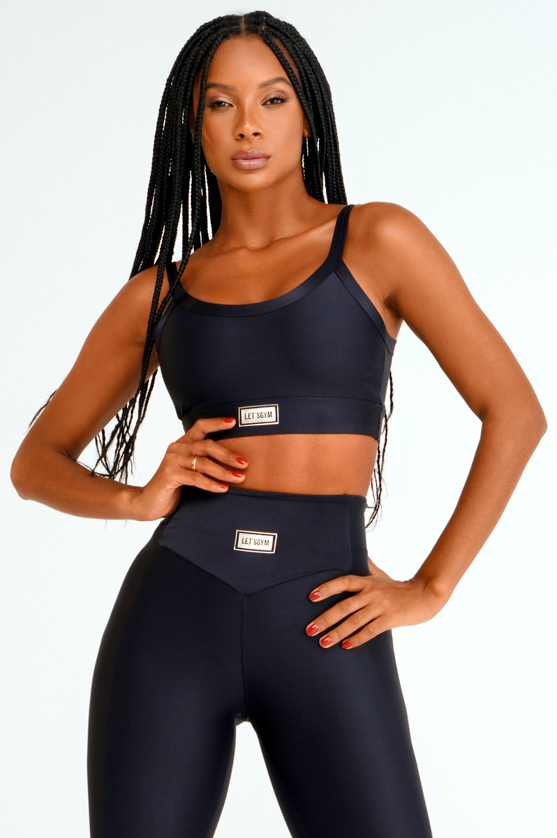 Lets Gym - Top Comfort Bright Preto - 2141APT