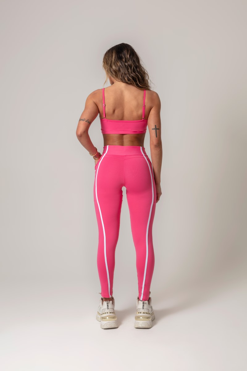 Hipkini - Legging Workout Rosa com Silk no cós - 33330558