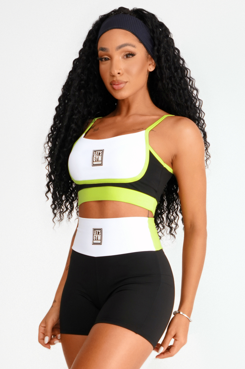 Lets Gym - Black and Green Moon Top - 2402PTVDN