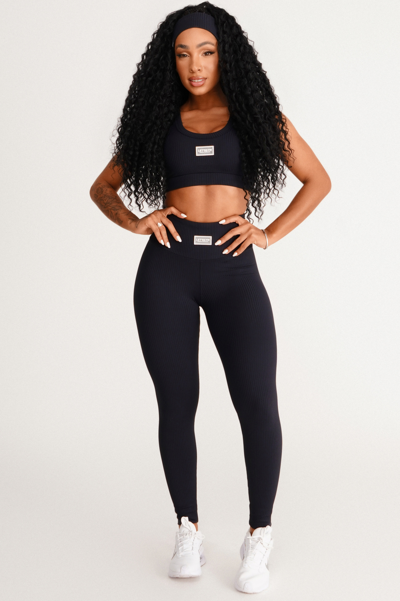 Lets Gym - Black Comfort Leggings - 2299APT