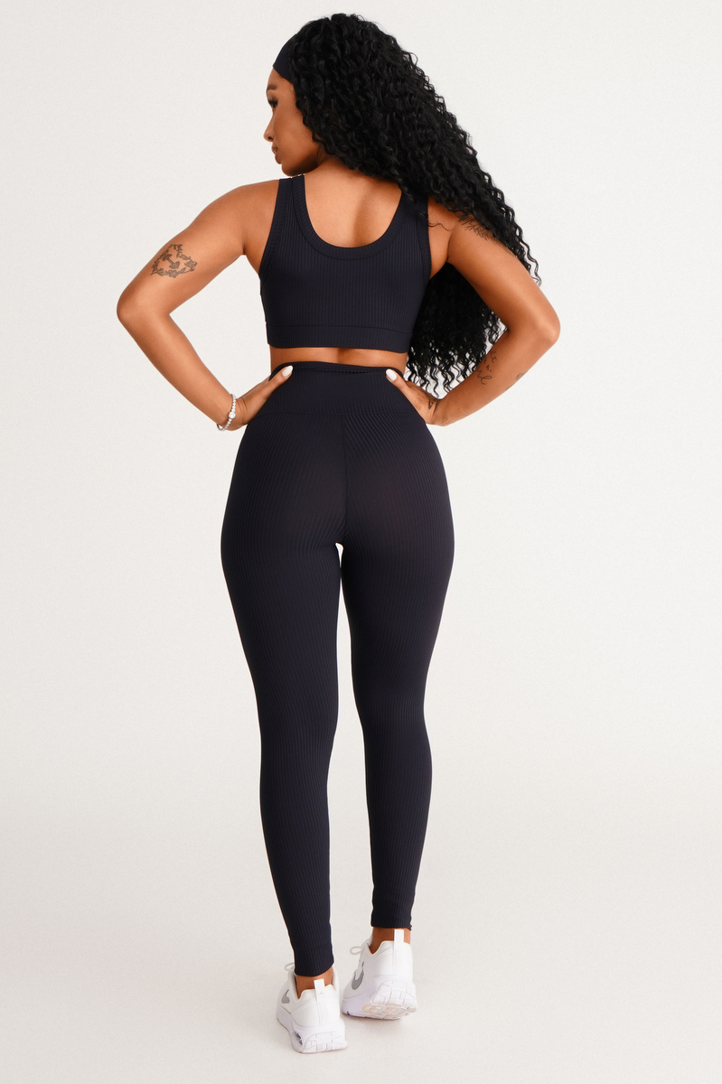 Lets Gym - Black Comfort Leggings - 2299APT