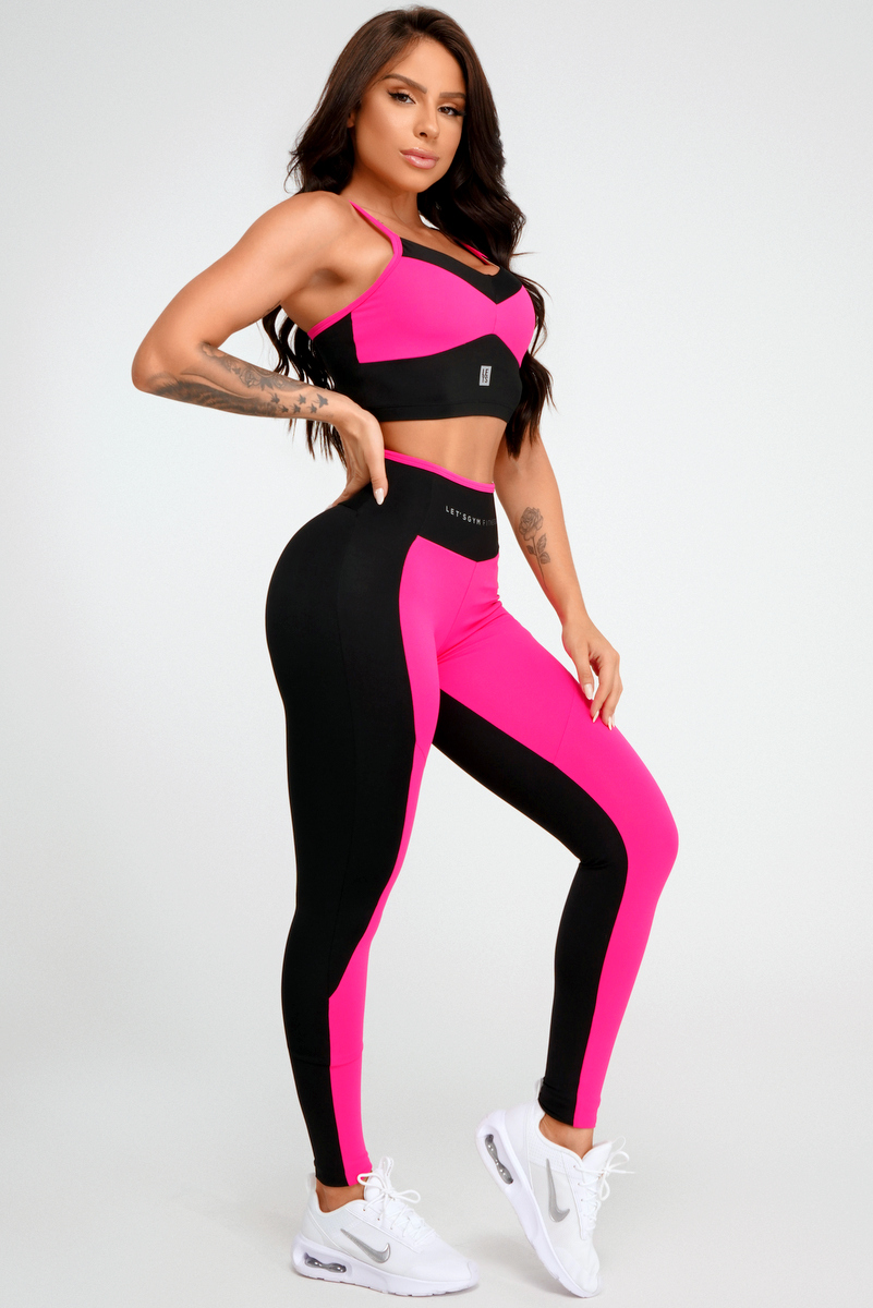 Lets Gym - Pink Shape Leggings - 2399PTRP