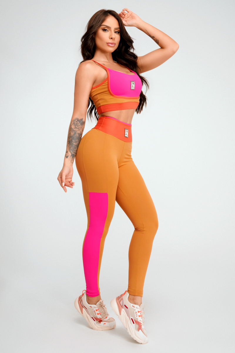 Lets Gym - Legging Moon Caramelo Rouge - 2403CMRG