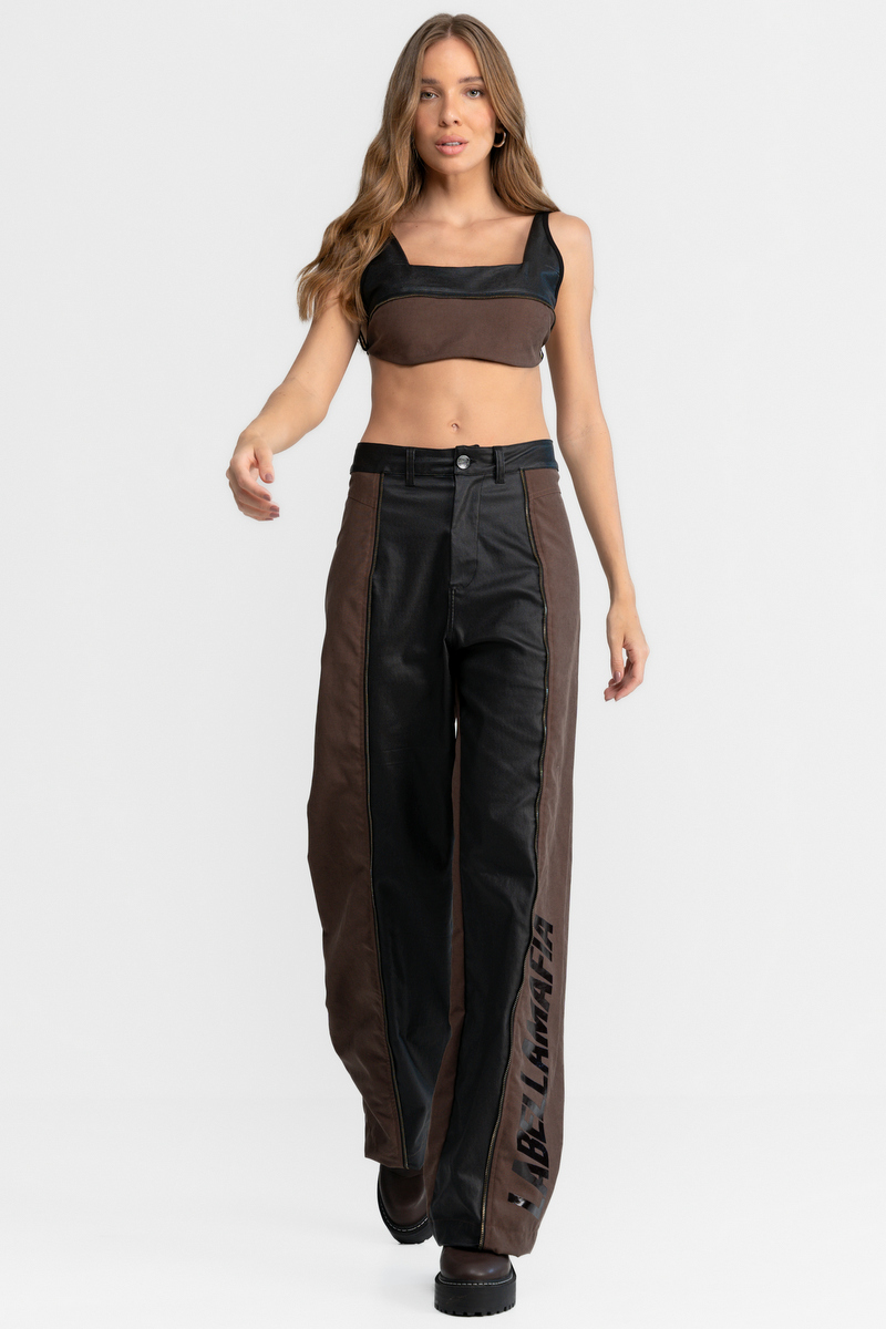 Labellamafia - Labellamafia Brown and Black Night Pants - 32480