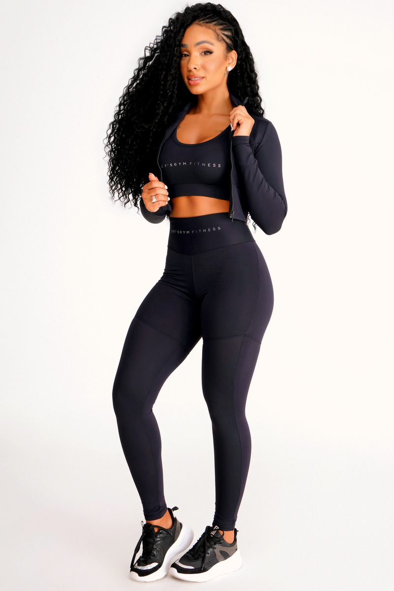 Lets Gym - Black Basic Bowl Legging - 2379PT