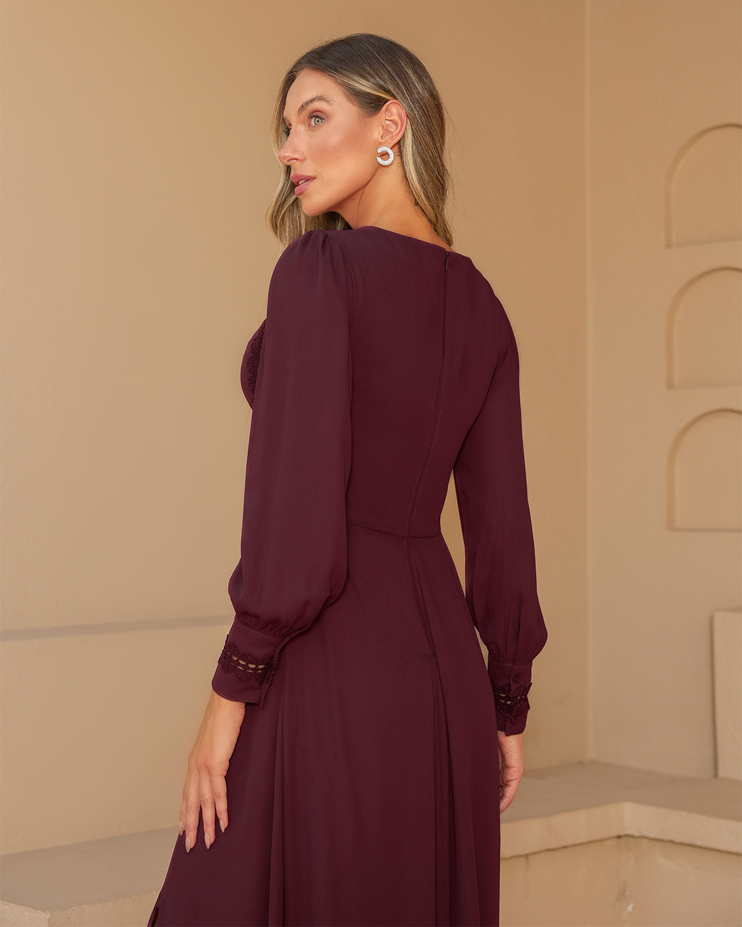 Dot Clothing - Dress Dot Clothing Long lace UVa - 1989BORDO