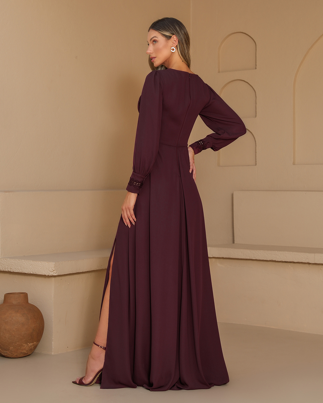 Dot Clothing - Dress Dot Clothing Long lace UVa - 1989BORDO