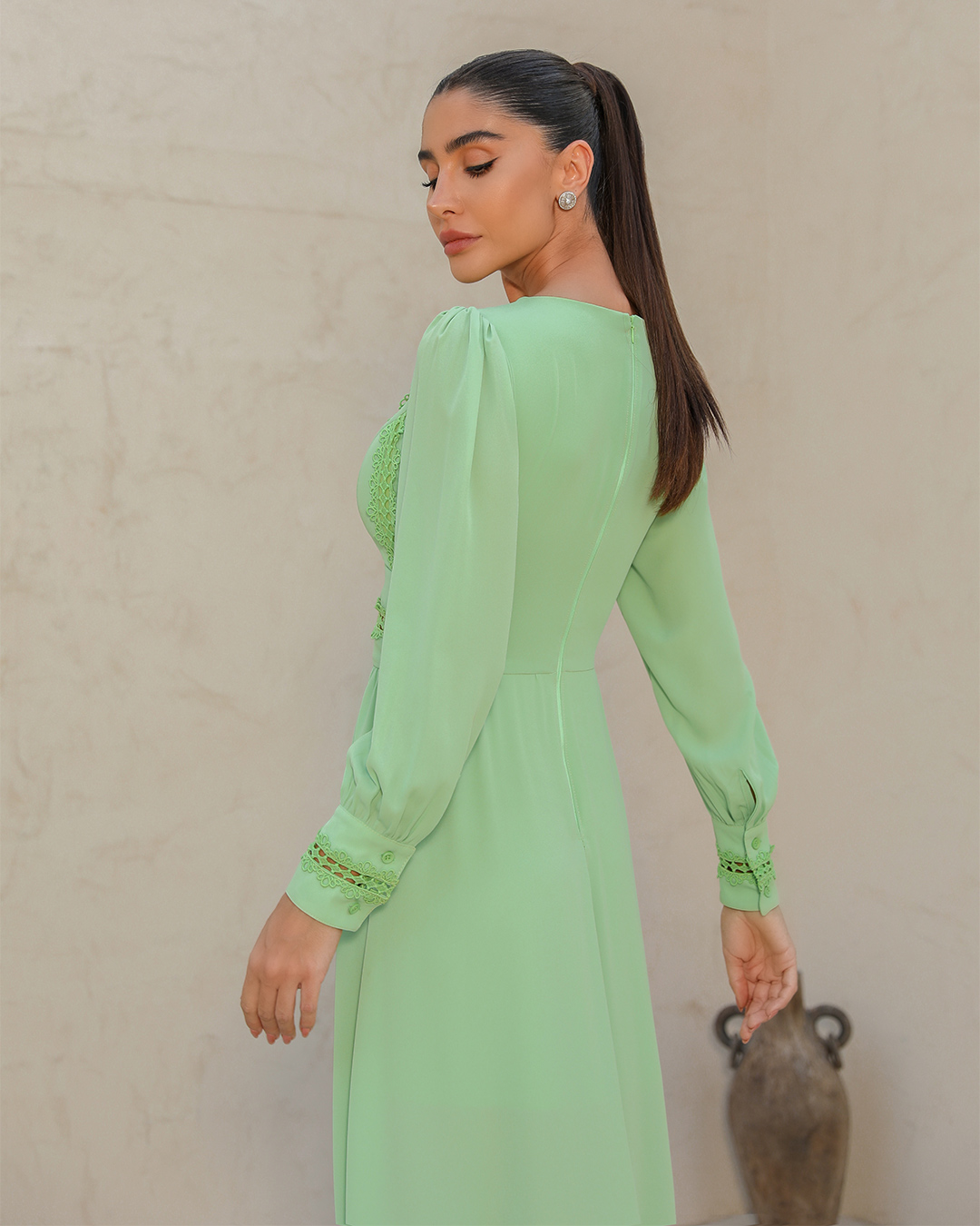 Dot Clothing - Dress Dot Clothing Long lace Mint Green - 1989VERDECL